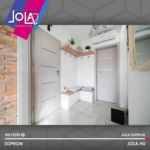 CPL Plus Lajta 1 cappuccino beltéri ajtó Vesta kilincsekkel, Sopron