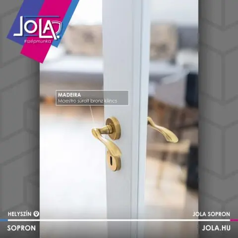MADERA Maestro súrolt bronz kilincs fehér ajtón, Sopron