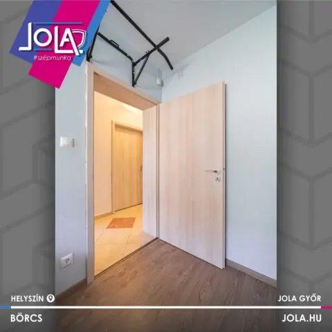 Basic CPL beltéri ajtók Kazincbarcika és Kisbér típusban, fehér akác színben, Börcsön beépítve.