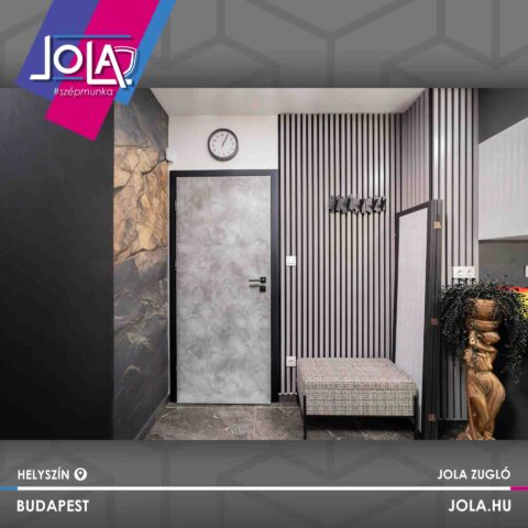 Alföld CPL Plus beltéri ajtók beton és szürke juhar fóliával, fekete tokkal, JOLA Zugló