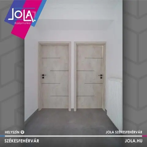 Basic CPL Lindosz Z beltéri ajtó, chromix fehér, fekete intarzia, Székesfehérvár