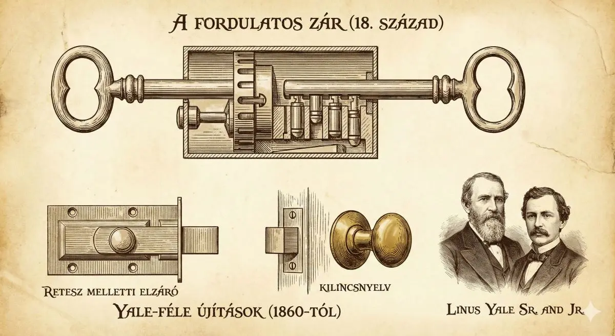 Linus Yale zár fejlesztései