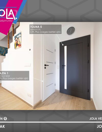 CPL Plus Tolna antracit és Lajta prémium fehér beltéri ajtók Csopakon