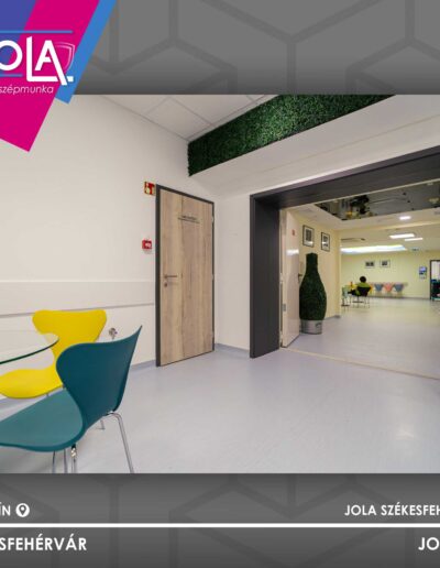 Rhino-Atvyn A-1 ajtó halifax fehér tölgy, gyémántszürke tokkal, Székesfehérvár, CMed Kórház