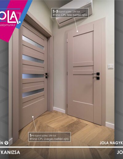 Rhino S-3, S-4 beltéri ajtók kasmír és gyémánt szürke színben, Nagykanizsa