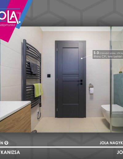 Rhino S-3 gyémánt szürke beltéri ajtó Maestro Ibiza kilinccsel, Nagykanizsa
