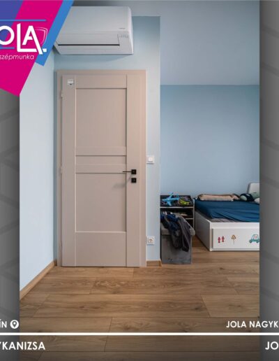 Rhino S-3, S-4 beltéri ajtók kasmír és gyémánt szürke színben, fekete kilinccsel, Nagykanizsa