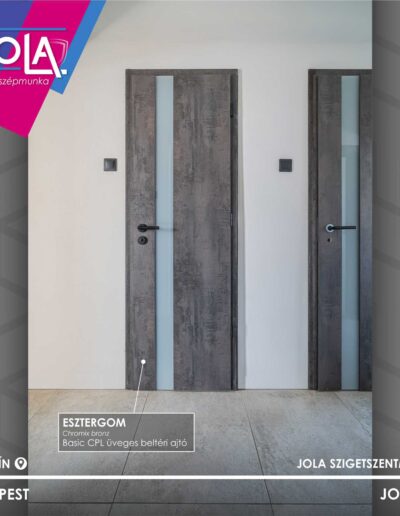 Esztergom Basic CPL üveges beltéri ajtó chromix bronz színben, Budapest