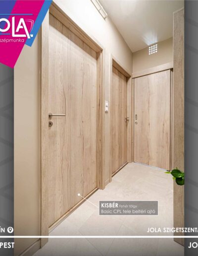 Kisbér CPL beltéri ajtó fehér tölgy, nyíló és toló kivitelben, Budapest