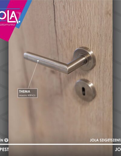 Basic CPL beltéri ajtó Kisbér fehér tölgy, Tema kilincs részlet Budapest