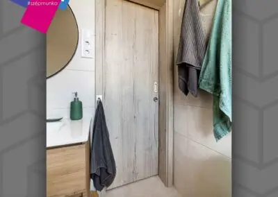 Basic CPL beltéri ajtó fehér tölgy, húzókás kivitelben Budapesten.