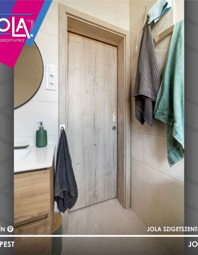 Basic CPL beltéri ajtó fehér tölgy, húzókás kivitelben Budapesten.