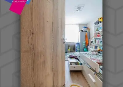 Basic CPL Kisbér beltéri ajtó fehér tölgy, húzókás kivitel, Budapest, gyerekszoba