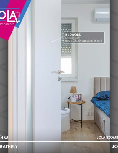 JOLA Budaörs üveges beltéri ajtó tejfehér színben Szombathelyen