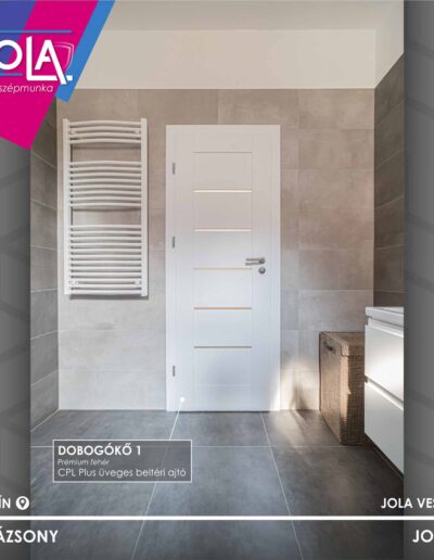 CPL Plus Dobogókő 1 prémium fehér üveges beltéri ajtó Tótvázsonyban