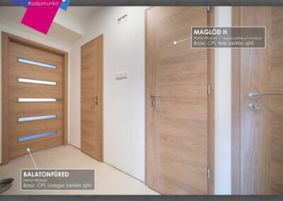 Balatonfüred üveges és Maglód H tele beltéri ajtók natúr Hickory színben Veszprémben