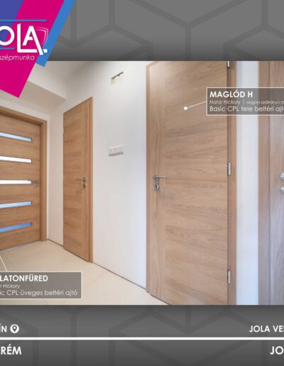 Balatonfüred üveges és Maglód H tele beltéri ajtók natúr Hickory színben Veszprémben