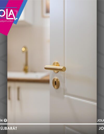 Festett MDF Sárvár ajtó arany kilinccsel Győrújbaráton, matt fehér