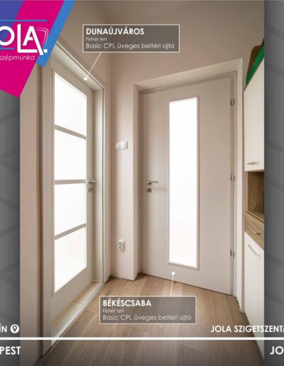 Basic CPL üveges beltéri ajtók Békéscsaba és Dunaújváros Budapest