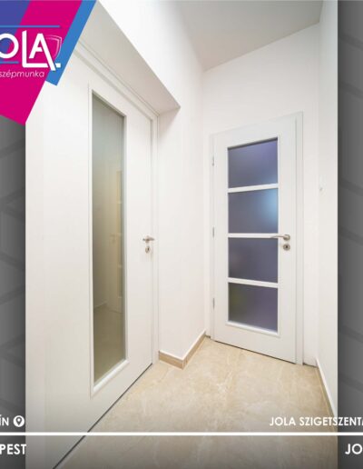 Basic CPL fehér len ajtók üvegezéssel, budapesti otthonban