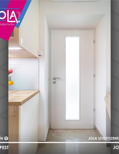 Basic CPL fehér len beltéri ajtó üvegezéssel Budapesten, szigetszentmiklósi munkával