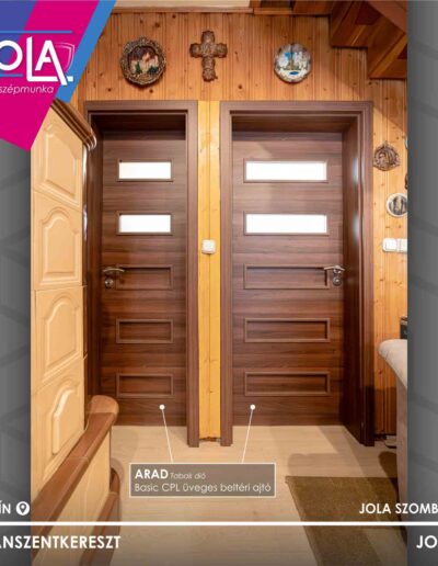 Basic CPL Arad üveges beltéri ajtók dohányzó színben Táplánszentkereszten