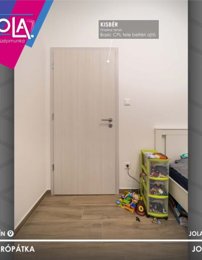 Kisbér Basic CPL beltéri ajtó, fineline fehér, minimalista stílusban, Sokorópátka.