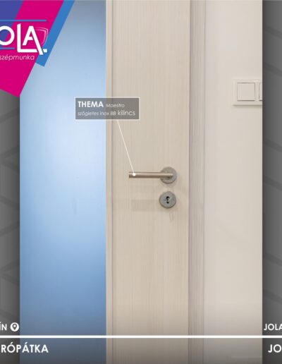Kisbér Basic CPL beltéri ajtó, Tema Maestro kilincs, fineline fehér, Sokorópátka.