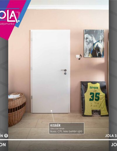 Basic CPL Kisbér beltéri ajtó gleccser fehér színben Sopron