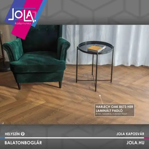 Harlech tölgy 8 mm-es, 4 oldalon fózolt halszálkás laminált padló Balatonbogláron