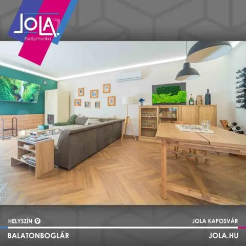 Harlech tölgy halszálkás laminált padló Balatonbogláron, 4 oldalon fózolt kivitelben