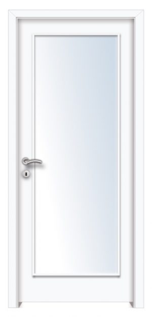 Eger dekorfóliás üveges beltéri ajtó fehér