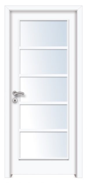 Érd függőleges CPL üveges beltéri ajtó fehér