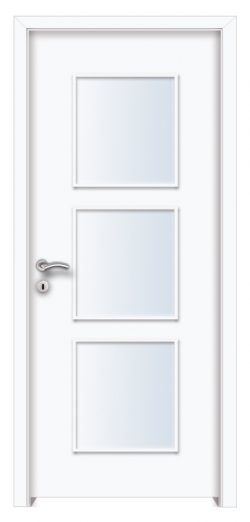 Kispest dekorfóliás üveges beltéri ajtó fehér
